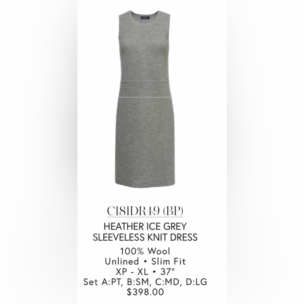 NWT Worth Wool Grey Sleeveless Knit Dress Size S